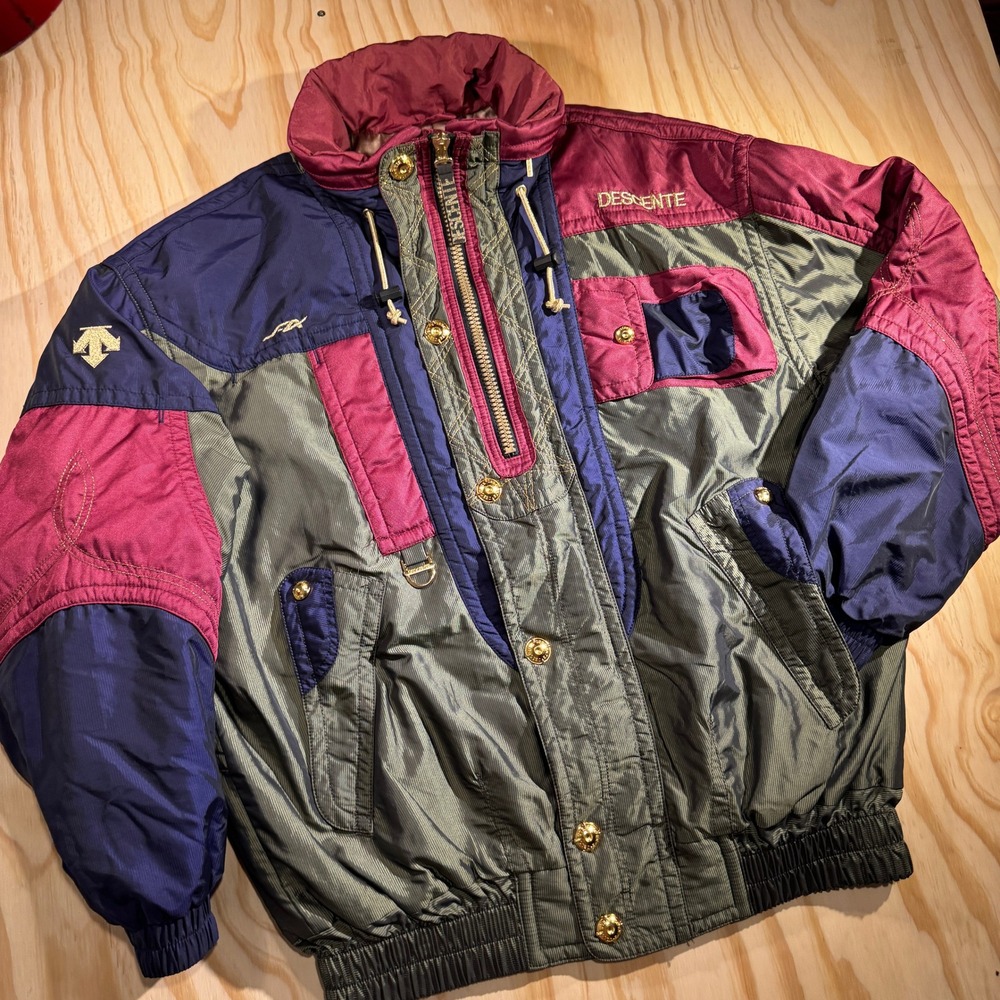 Vintage Descente Suisse Ski Team Jacket Men's Size XL Colorblock Retro Puffer
